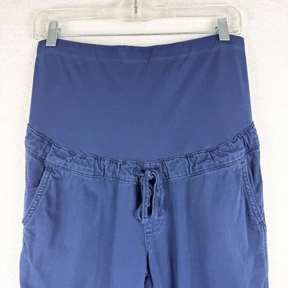 GAP Maternity Full Panel Ribbed Joggers In Navy Uniform Size S Lounge Athleisure - Picture 5 of 16